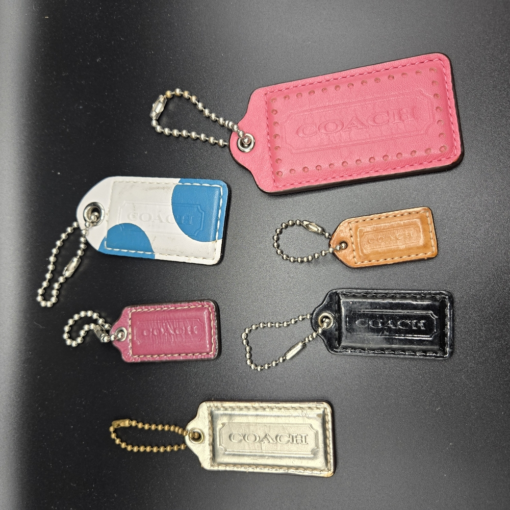 Coach Leather Tag bundle - Pink, Blue, White, Black, Tan